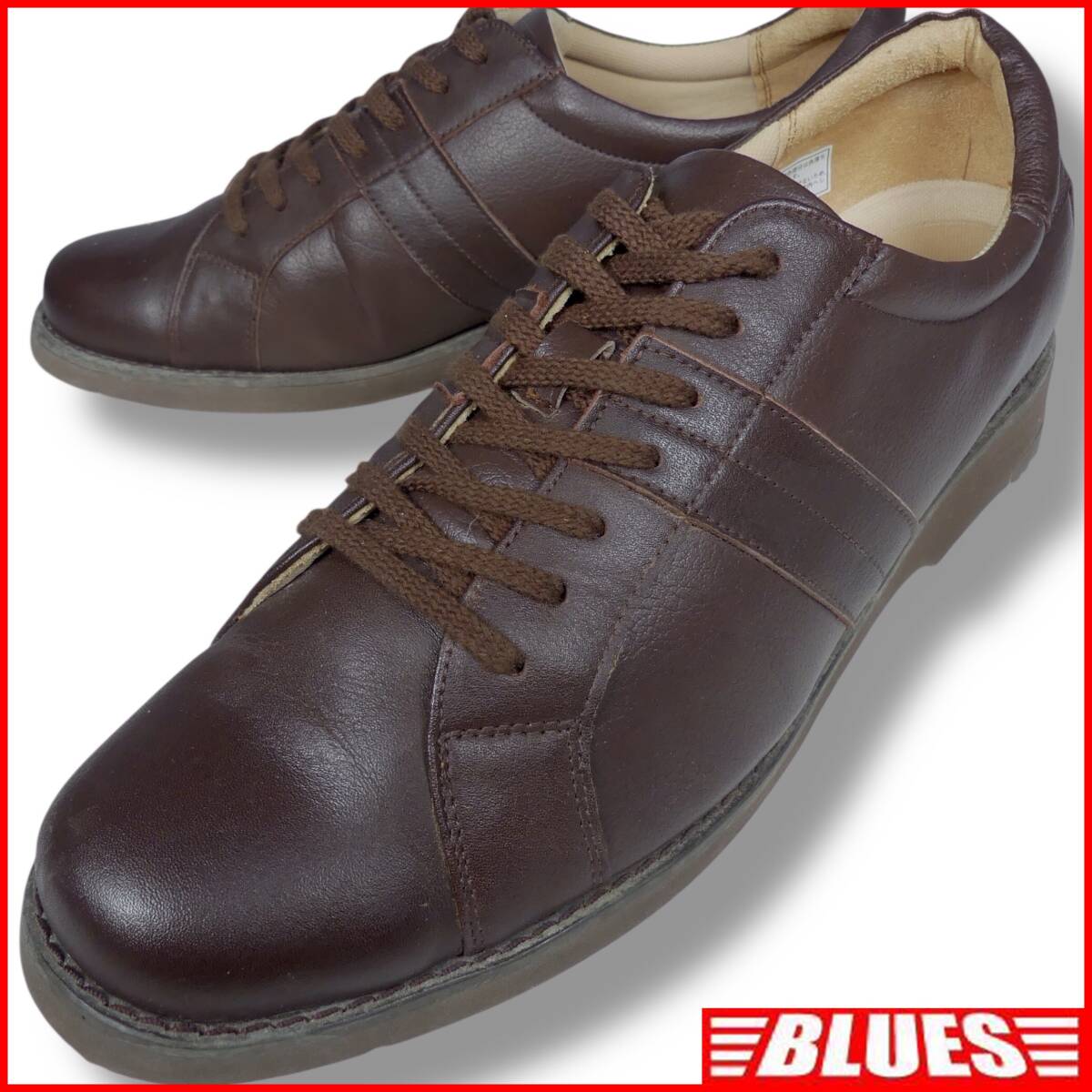 即決★BALMORE★26cm レザー シューズ バルモア メンズ レースアップ 茶 スニーカー 本革 本皮 革靴 ウォーキング拍卖