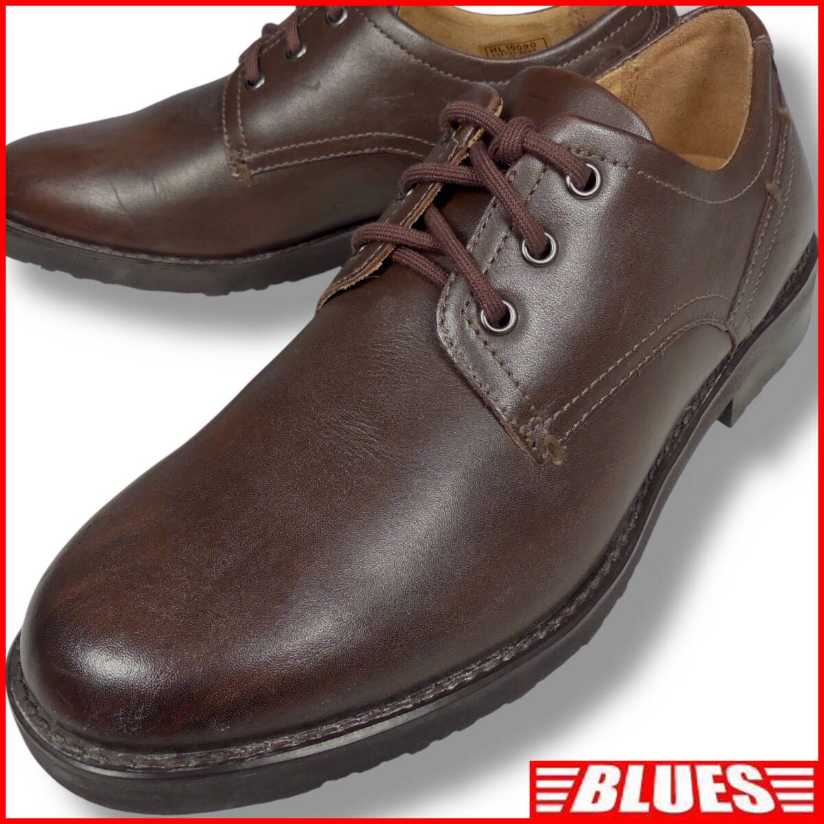 即決★HAWKINS★25.5cm レザー シューズ ホーキンス メンズ 7.5 レースアップ 茶 本革 本皮 革靴 スニーカー拍卖