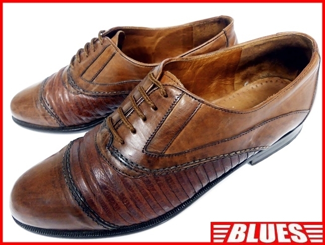 即決★イタリア製 F.LLI SCAFORA★26cm レザーレースアップシューズ フラテッリスカーフォラ メンズ 42 茶 本革 ストレートチップ 本皮拍卖