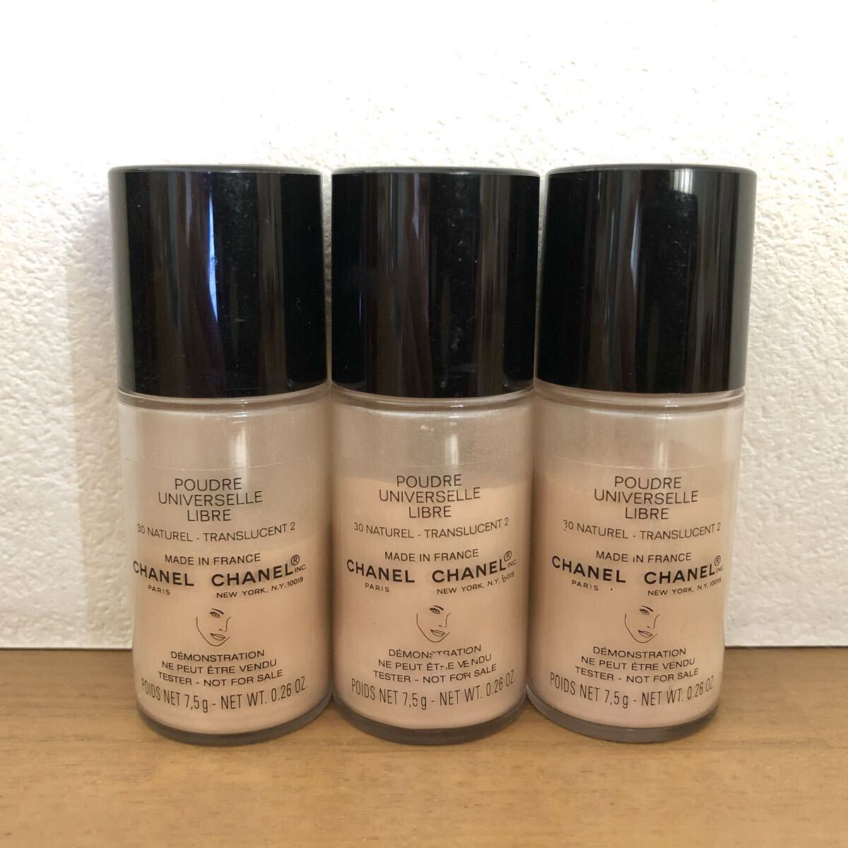 【中古】シャネル プードゥル ユニヴェルセル リーブル(フェイスパウダー)30 ナチュレル 7.5g×3個拍卖