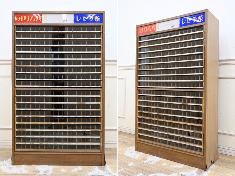 GM142 レトロ 古い オリムパス OLYMPUS 刺繍糸 ししゅう糸 陳列棚 収納棚 糸ケース キャビネット 店舗什器拍卖