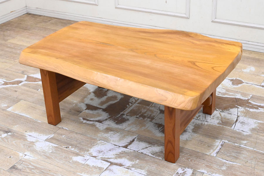 GG13 欅 けやき 総無垢 ローテーブル センターテーブル リビングテーブル 応接机 座卓 座敷机拍卖