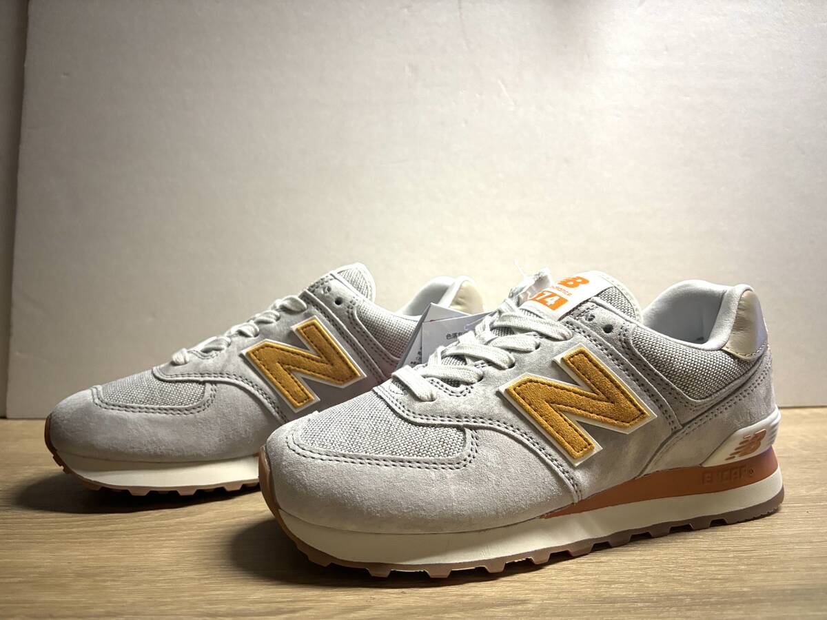 未使用 28cm D ニューバランス ML574MDG グレー/オレンジ new balance拍卖