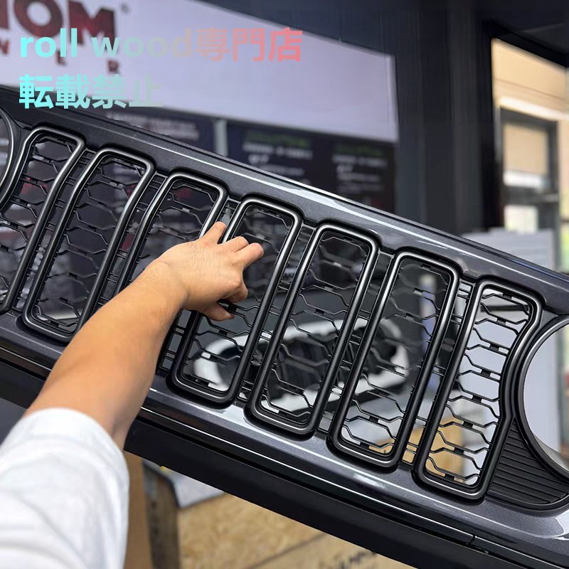 Jeep Wrangler ジープ 2018-2024 JL/JT ラングラー用 新型 グラナイトクリスタルメタリック塗装組立済 フロントグリル カメラ有/無選択可拍卖