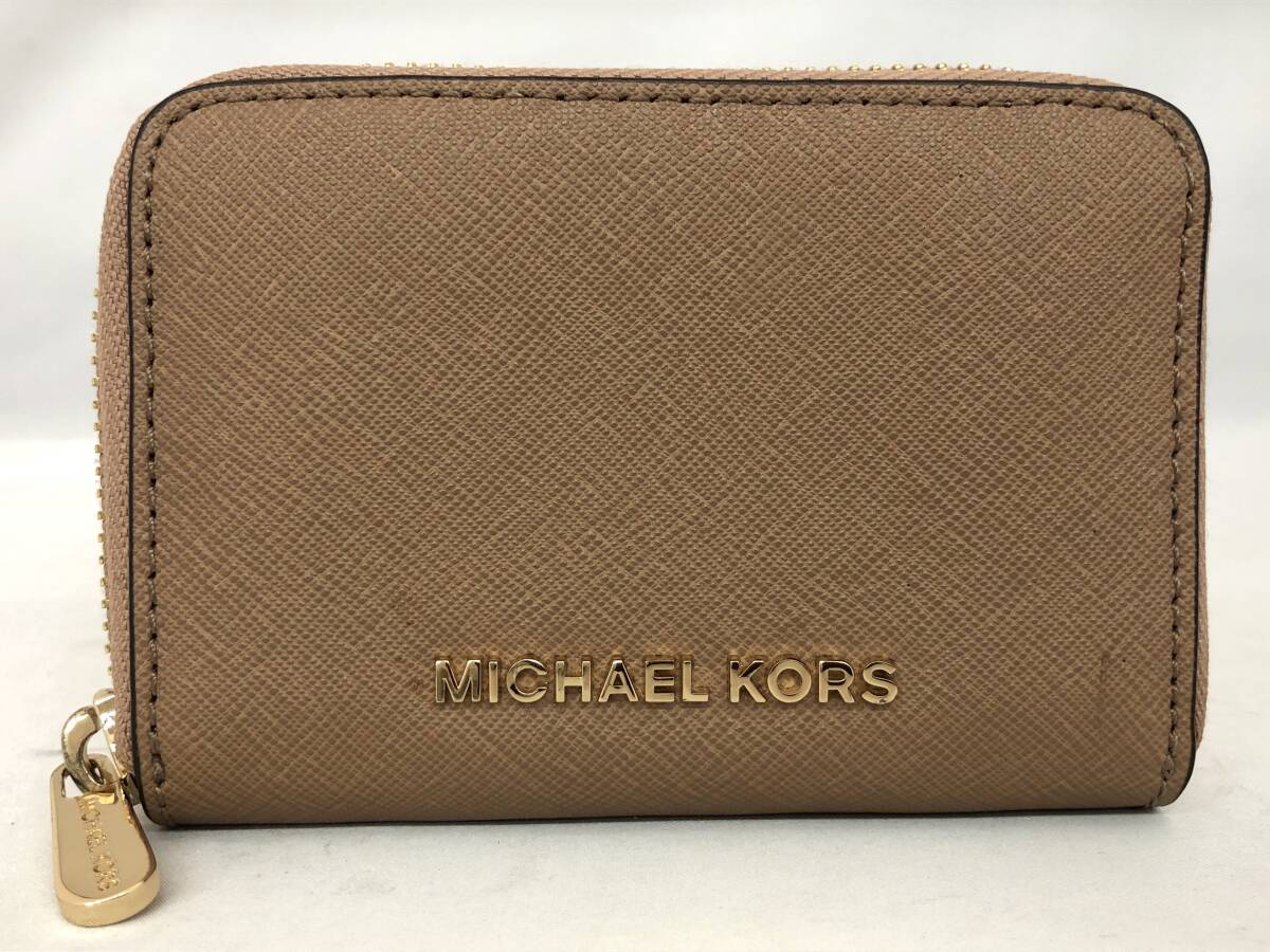 Michael Kors マイケルコース コインケース レザー ベージュ/B8335F拍卖
