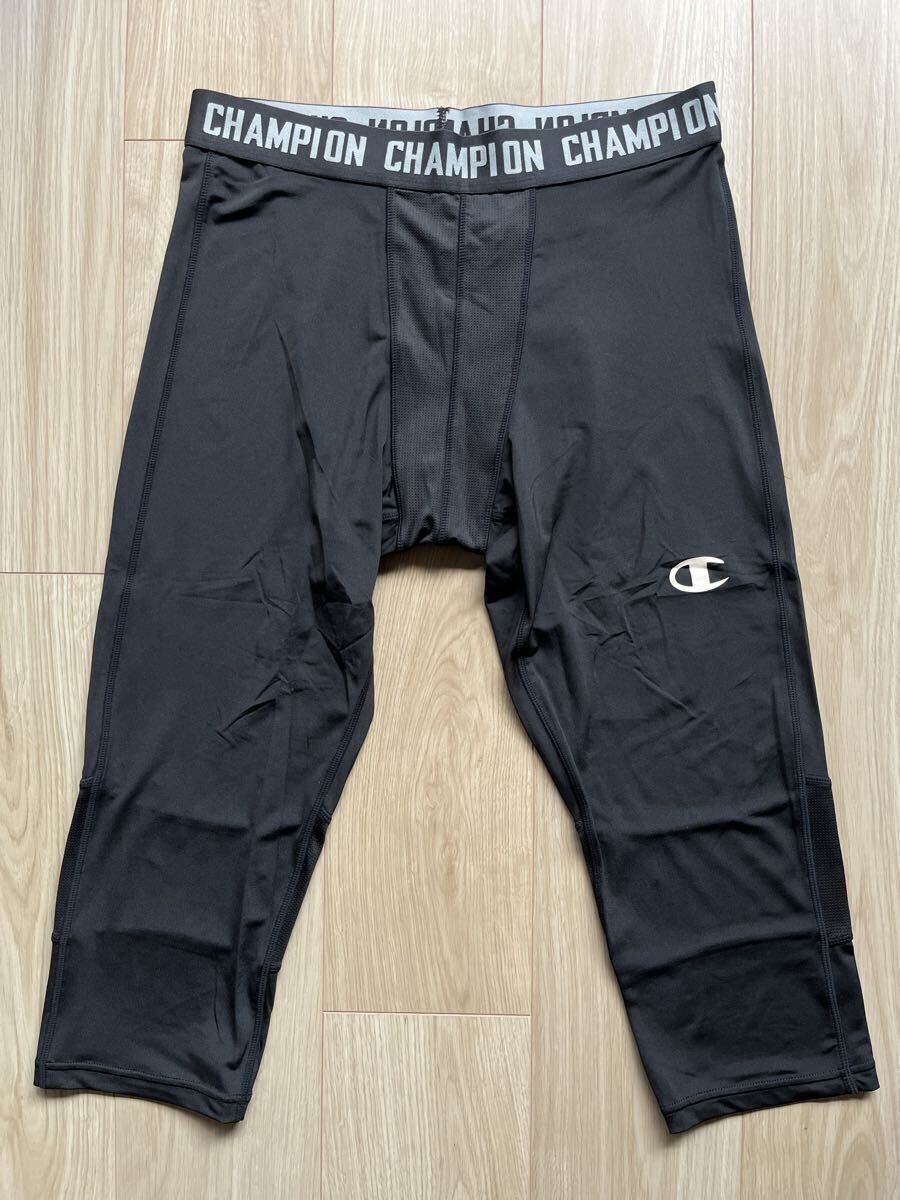 未使用品タグ付◇チャンピオン Champion ハーフ スパッツ タイツ 抗菌 防臭 ブラック XXL拍卖