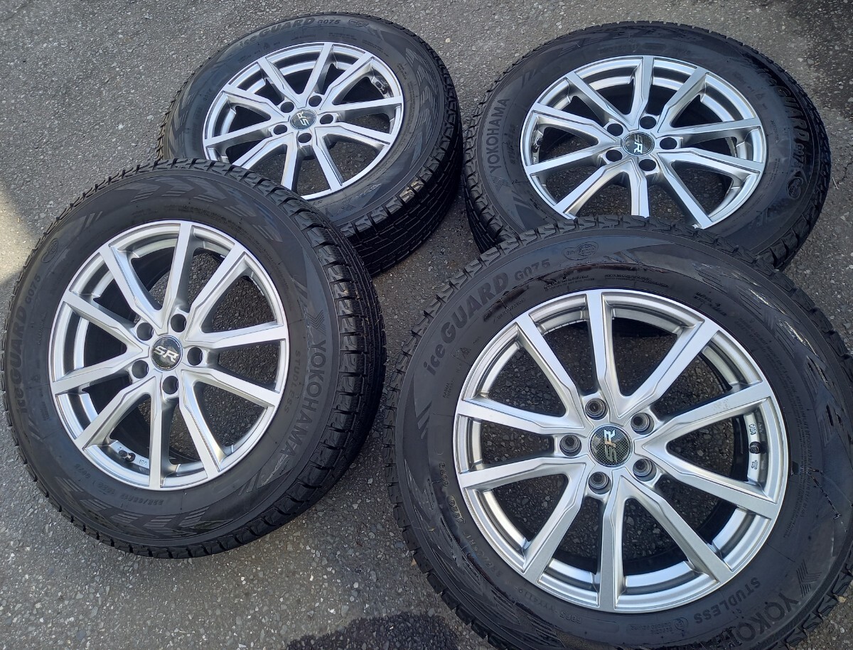 社外アルミ&スタッドレス 17インチ 7J +38 PCD114.3 5H 225/65R17 ヨコハマ アイスガード G075 バリ山 ハリアー RAV4 CX-5 エクストレイル拍卖