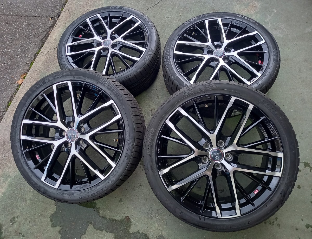 AME SMACK 18インチ 7J +48 PCD100 5H 4本 インプレッサ レガシィ BRZ 86 プリウス 225/40R18 クムホ拍卖