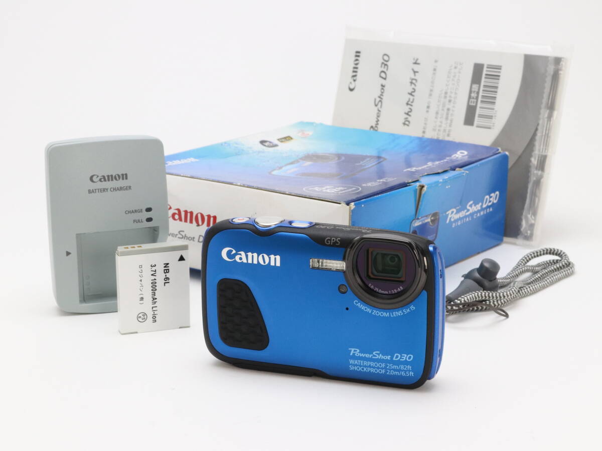 A+ (美品) Canon キヤノン Power Shot D30 ブルー 初期不良返品対応 88-238拍卖