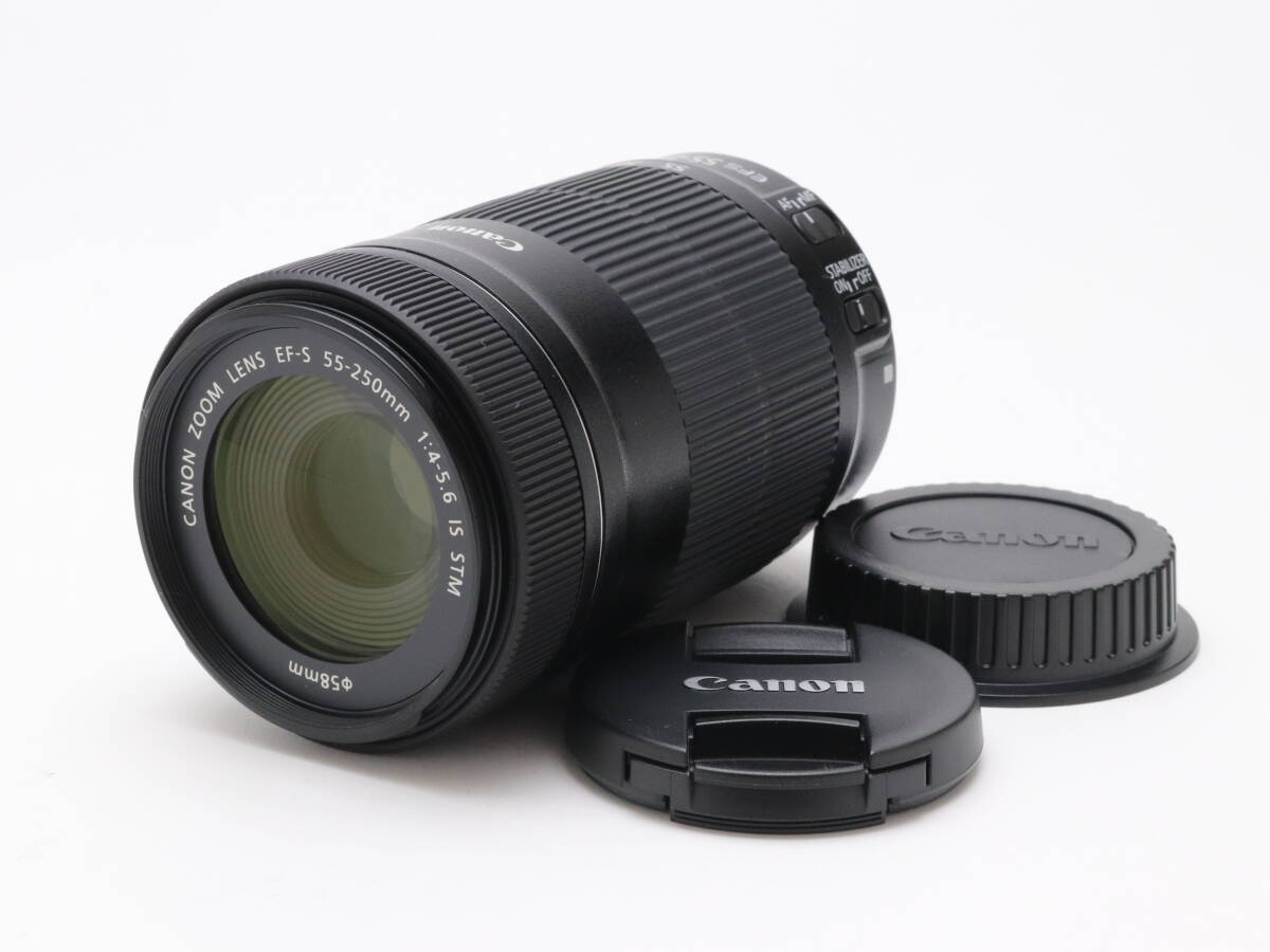 A (美品) Canon キヤノン EF-S 55-250mm F4-5.6 IS STM 初期不良返品対応 99-15拍卖