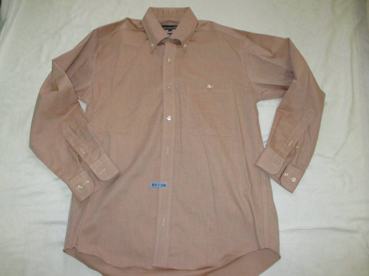 The World Walker Yシャツ ワイシャツ Sサイズ 美品 綿100% ピンク系 オレンジ系 薄い茶色 ノンアイロン メンズ 男性拍卖