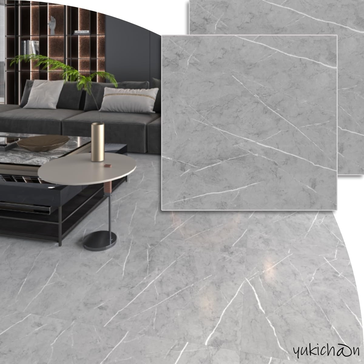 フロアタイル 大理石 クッションフロア 54枚約3畳分 30.4cm×30.4cm 厚手1.5mm 接着剤不要 リフォーム 滑り止め 賃貸 防水 DIY拍卖