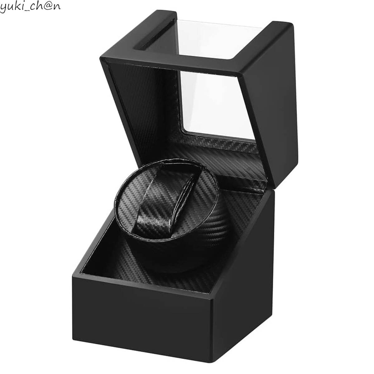 ワインディングマシーン 1本巻き ピアノ鏡面仕上 黒い-138B 12x16cm ウォッチワインダー 腕時計自動巻き上げ機 静音拍卖