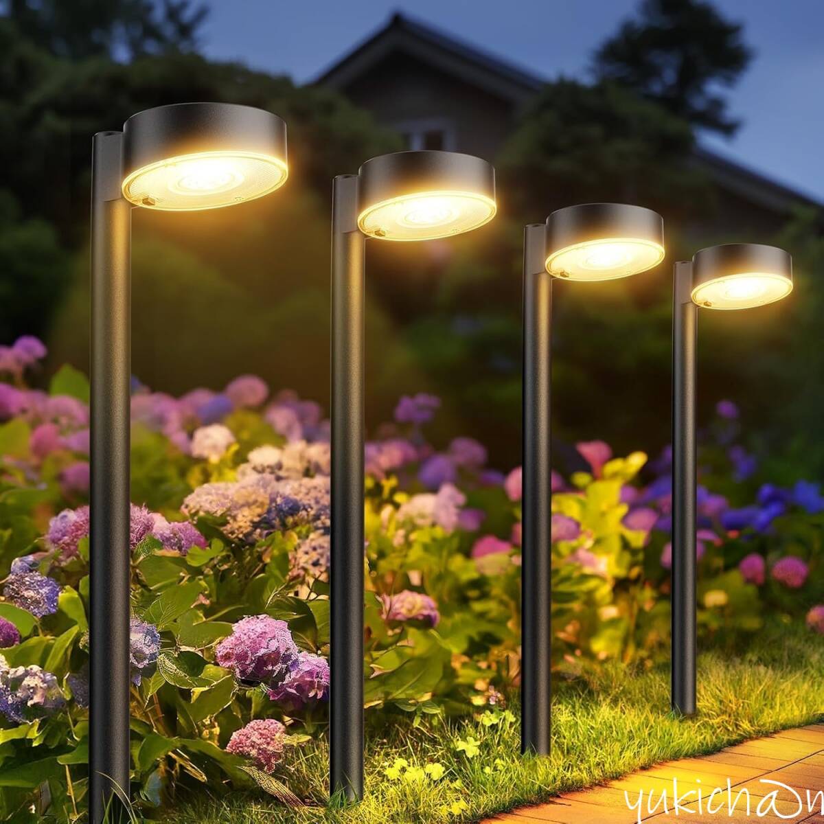 ガーデンライト ソーラーライト 4個セット 屋外 IP65防水 電球色 自動点灯/消灯 庭 芝生 花壇 おしゃれ ガーデニング 庭 イルミネーション拍卖