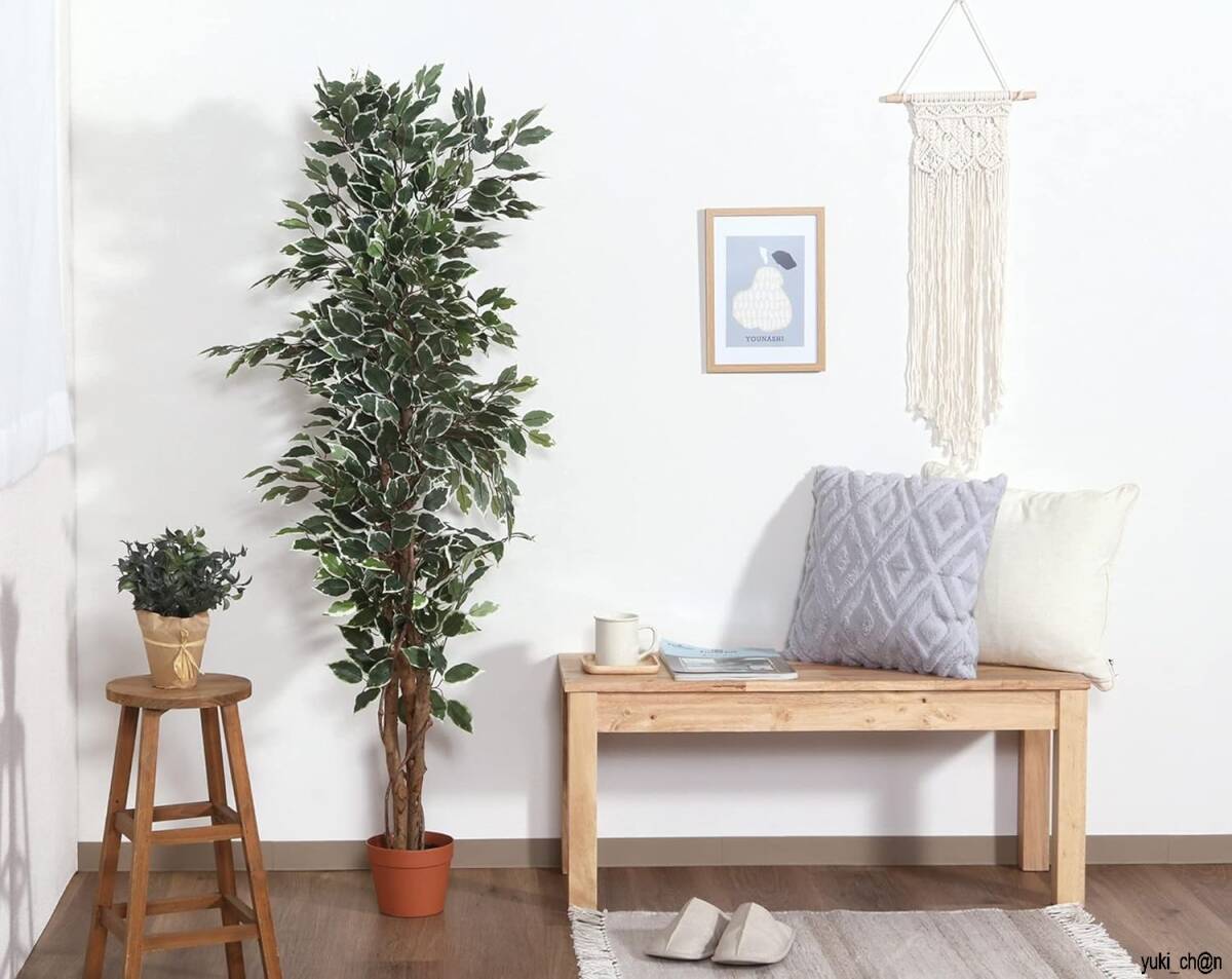 フェイクグリーン フィカス インテリアグリーン 人工観葉植物 幅80×奥行80×高さ160cm コンパクト収納 リラックス 水やり不要拍卖