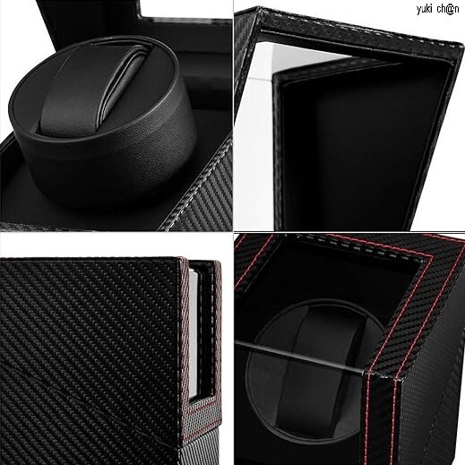 ワインディングマシーン ウォッチワインダー 1本巻き 炭素繊維 自動巻き時計ワインディングマシーン 新型腕時計自動巻き上げ対応 高級感PU拍卖