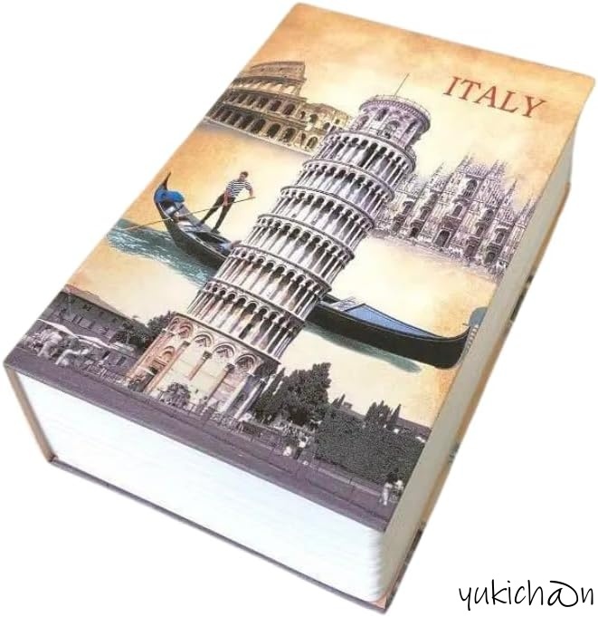 シリンダー式 本型 金庫 ITALY 貯金箱 ブック キーロック 鍵穴式 カギ 収納ボックス デザイン 隠し金庫 紙幣 箱型 貴重品入れ 本棚盗難防止拍卖