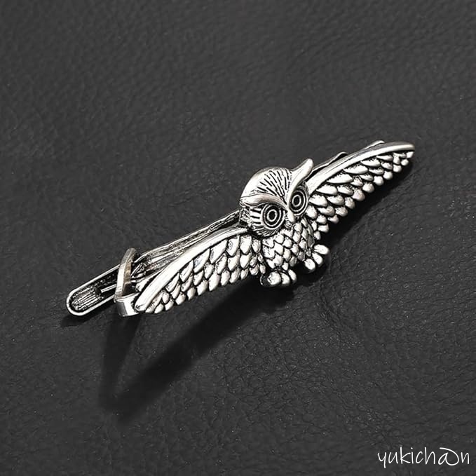 ネクタイピン シルバー おもしろ フクロウ 梟 ふくろう 不苦労 おしゃれ 結婚式 ビジネス タイピン アクセサリー プレゼント 6.7x2.1㎝拍卖