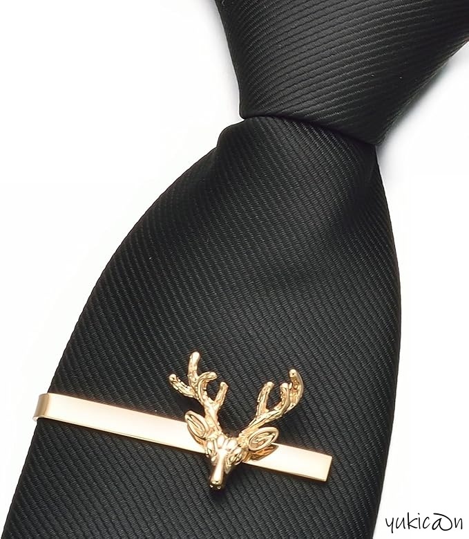 ネクタイピン タイピン 鹿 しか シカ 動物 洒落メンズ メンズネクタイピン ゴールド おしゃれ おもしろ プレゼント 5.7x0.5cm拍卖