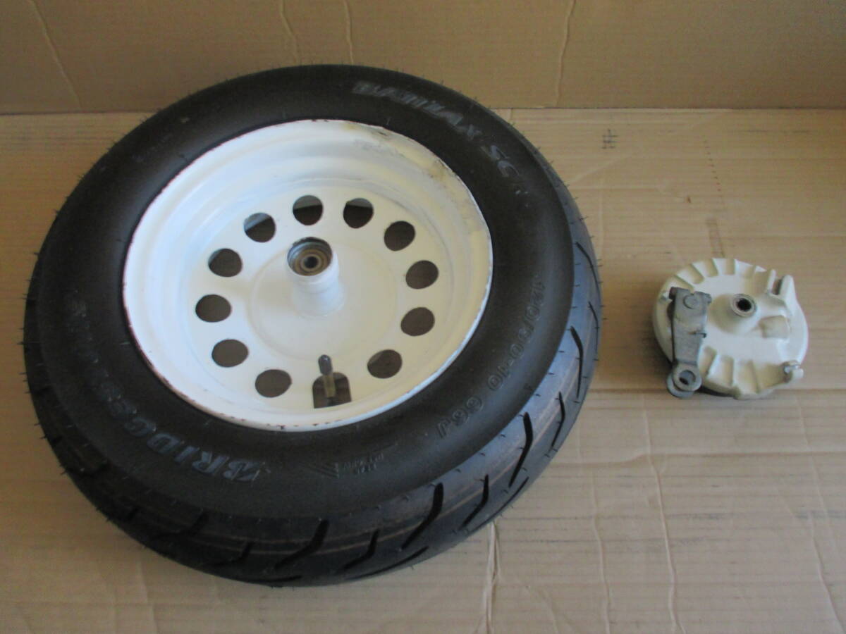 ヤマハ Bw’s 3AA 純正 フロントホイール + タイヤセット BS BATTLAX SC 120/90-10 2720製 検) YAMAHA 2スト 原付 50cc 4VP スクーター拍卖