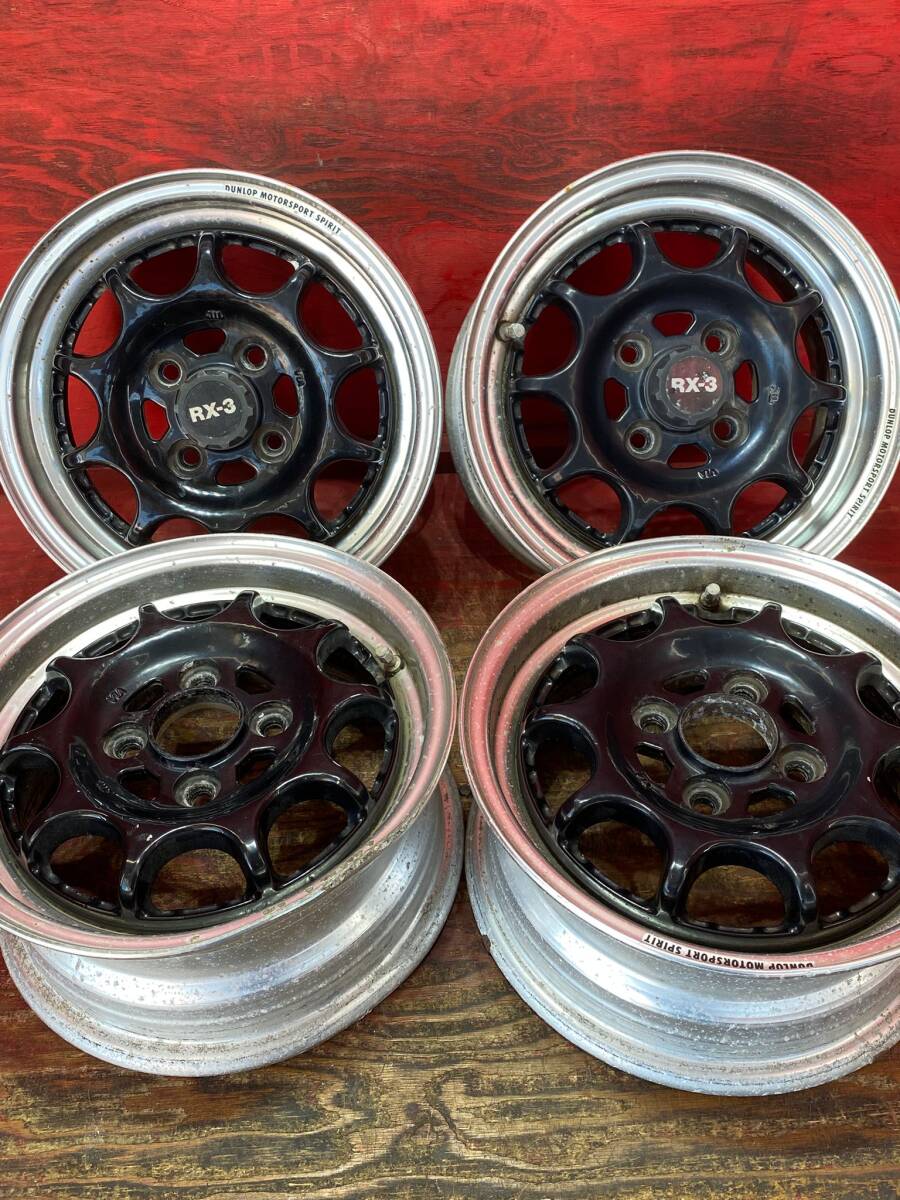 DUNLOP MOTOR SPORT SPI RT RX-3 4本 13×1/2J ハブ径62 4×100 40 2本ふたあり.2本ふたなし拍卖