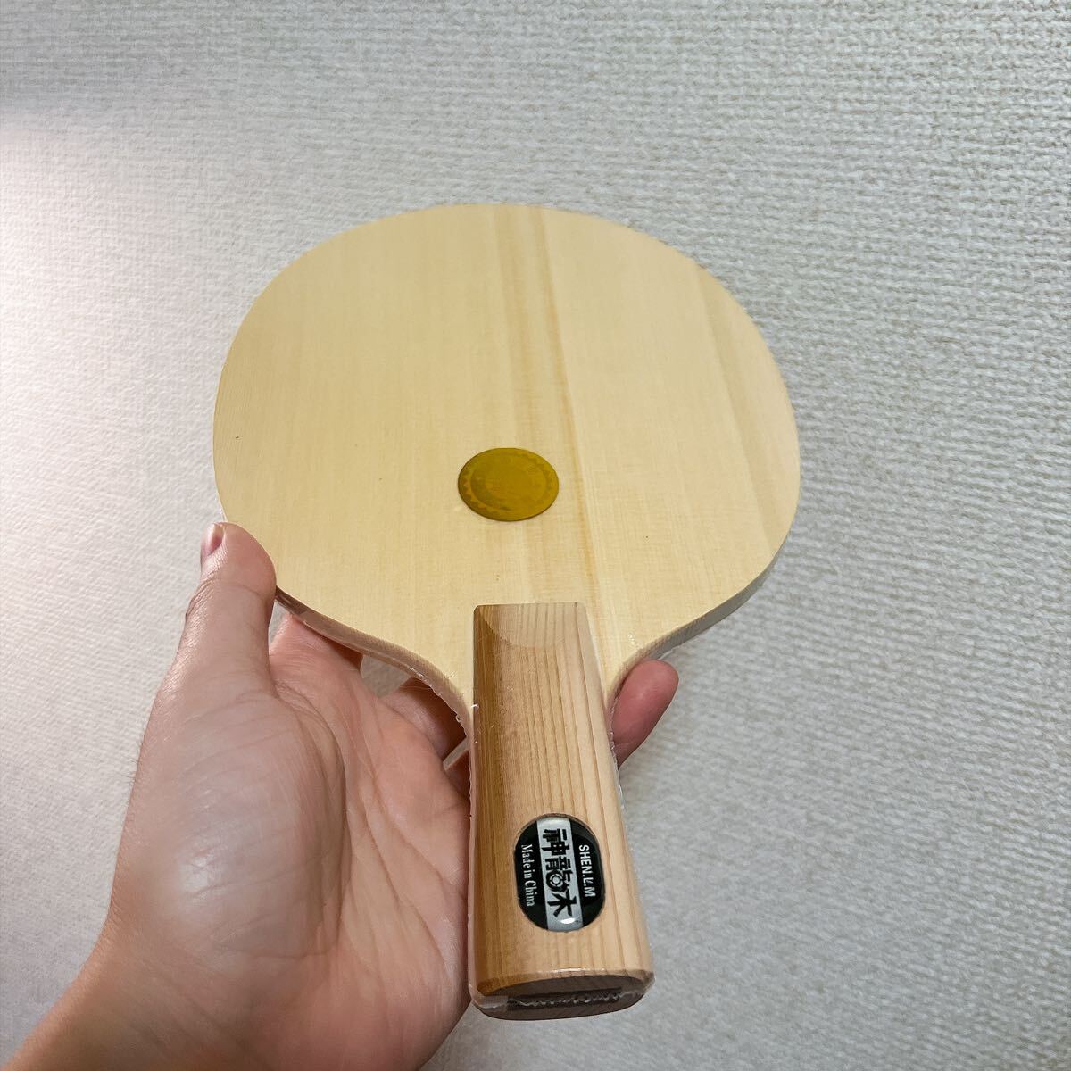 ヒノキ 檜木 単板 卓球 ラケット中国式ペン 中ペン CS Z4拍卖