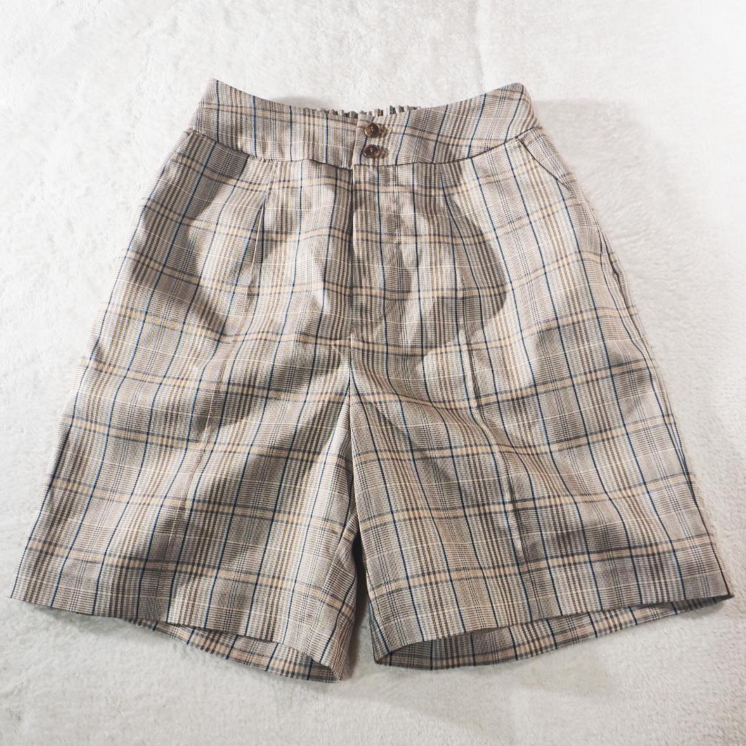 ダズリン dazzlin ハイウエストハーフパンツ ショートパンツ チェック柄 近年モデル ウエストゴム レディースMサイズ拍卖