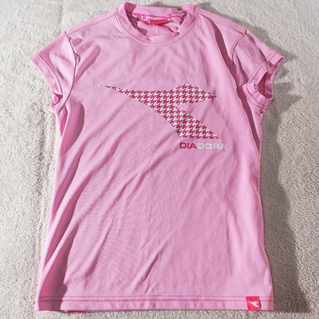 ディアドラ DIADORA Tシャツ ピンク 吸汗速乾 レディース Lサイズ拍卖