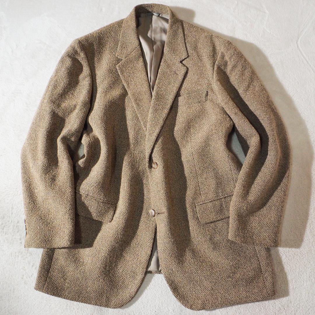 ダーバン D'URBAN MODULAR テーラードジャケット ウール ベージュ ツイード 2釦 総裏 メンズL~XL相当拍卖