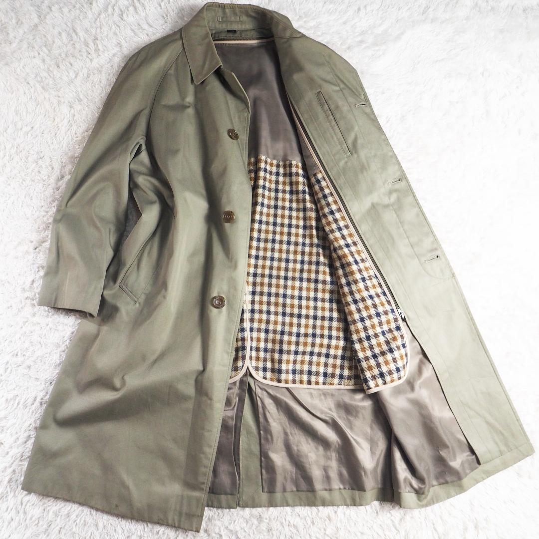 ROBELT ステンカラーコート コットン100% 裏地ガンクラブチェック 取外し可 ベージュ メンズM~L相当 ビジネス拍卖