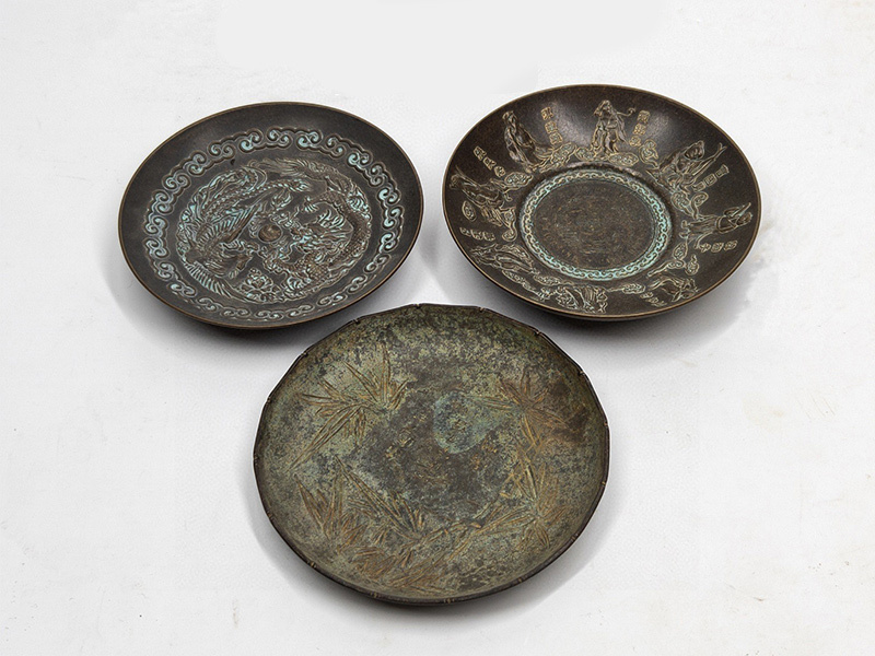 zz9|9847 中国骨董品 人間国宝 銅制 極細工【清代の銅の皿】 時代物 珍品旧蔵 伝世家珍 置物拍卖