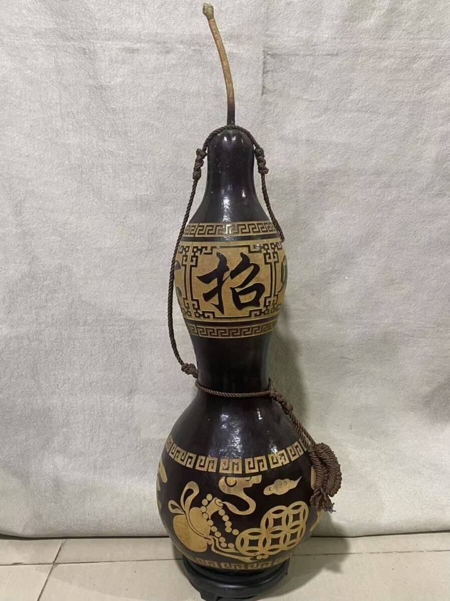 zz8|8154 中国骨董品 人間国宝 銅制 極細工【ひょうたんの置物をとっておきます】 時代物 珍品旧蔵 伝世家珍 置物拍卖