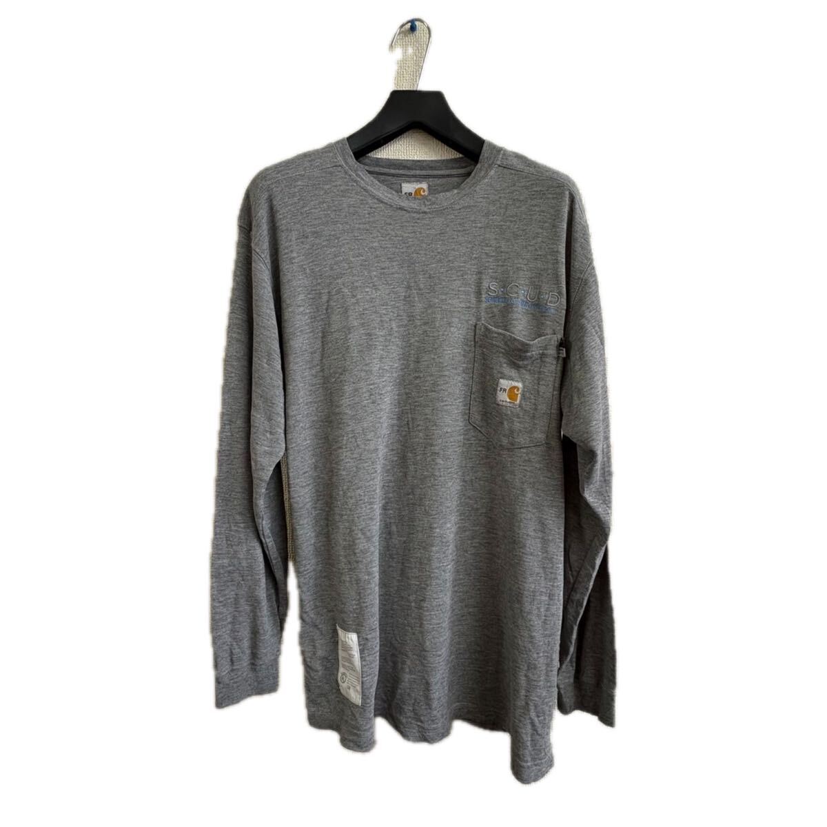 アメリカ古着 carhartt 長袖Tシャツ 長袖 L トップス グレー カーハート XL FR ロングスリーブ 刺繍ロゴ 拍卖