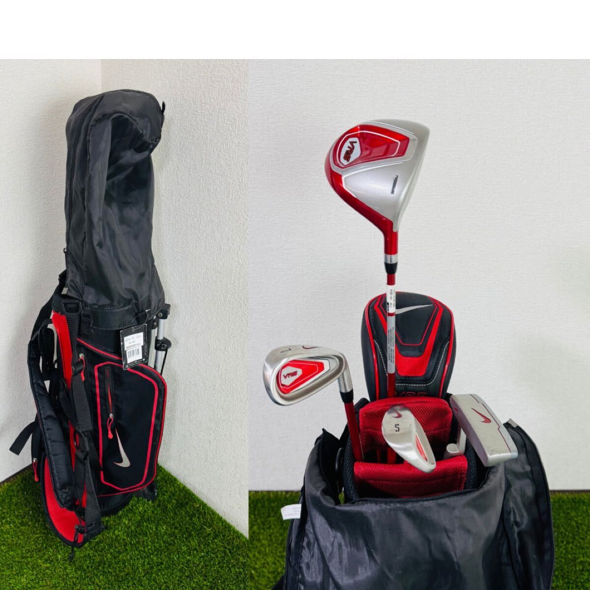 【5〜8歳子供用】NIKE ナイキ VRS ジュニア ゴルフセット 右利き キャディバッグ付拍卖