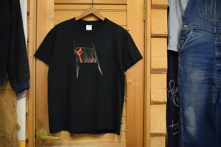 グッドプリント2000sビンテージDELTAデルタボディMETALLICAメタリカミュージックプリントTシャツMブラックアメカジストリート音物x943拍卖