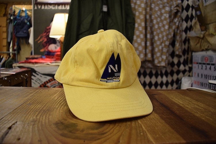 グッドスタイル◎90sビンテージNAUTICAノーティカ 6パネルキャップフリーサイズ黄色イエローアメカジストリートアウトドア x961拍卖
