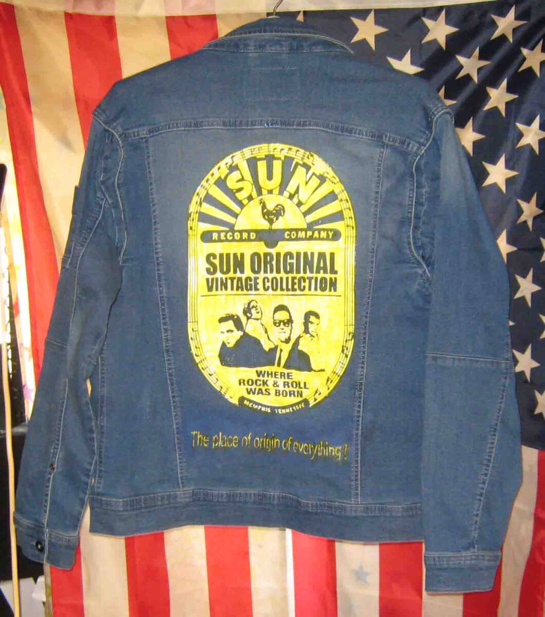 SUN RECORD サン・レコード ROKABILLY ロカビリー ロックンロール デニムジャケット L拍卖