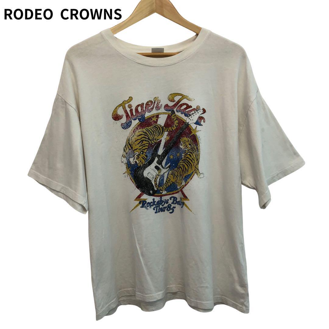 ロデオクラウンズ プリント トラアニマル Tシャツ スレ感 半袖 レディース拍卖