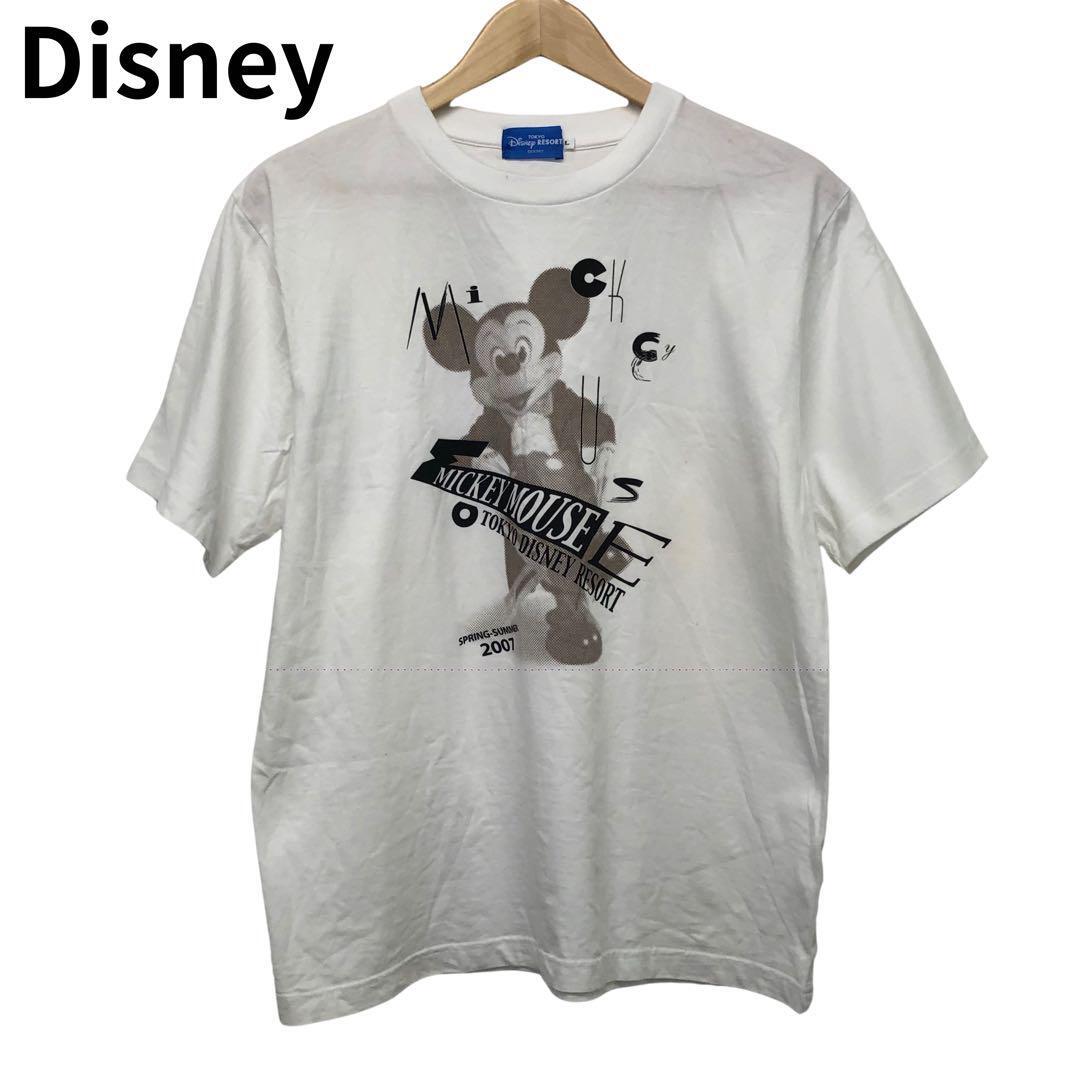 ディズニー ミッキーマウス Tシャツ ホワイト メンズ カジュアル ナチュラル拍卖