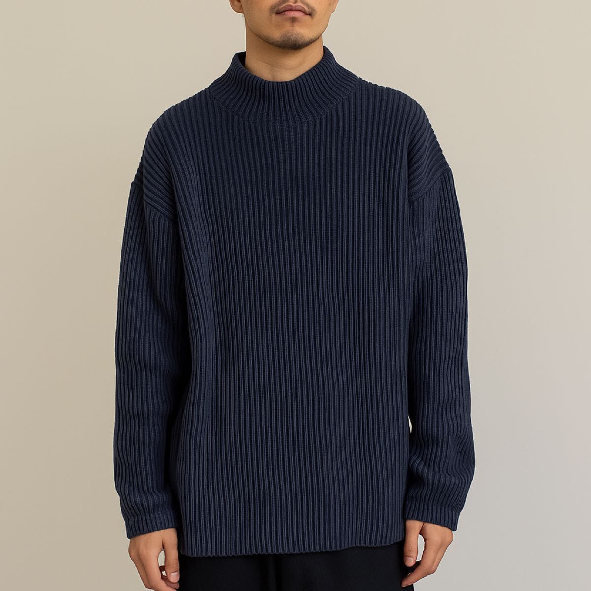 ノーティカジーンズ 3Dニット セーター ネイビー メンズ 長袖 コットン 刺繍拍卖