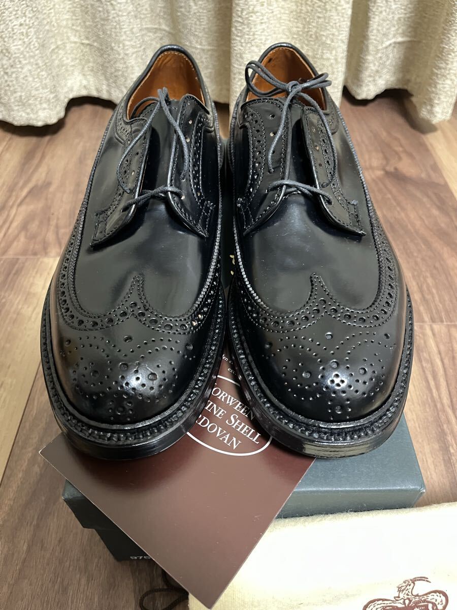 新品 オールデン 9751 コードバン LWB US7.5 ブラック バリーラスト 25.5cm ロングウイング Alden拍卖