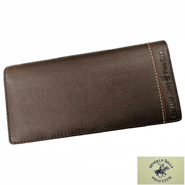 BEVERLY HILLS POLO CLUB 長財布/小銭入れ付 牛革 チョコ茶 ポスト投函便可 61B401-21拍卖