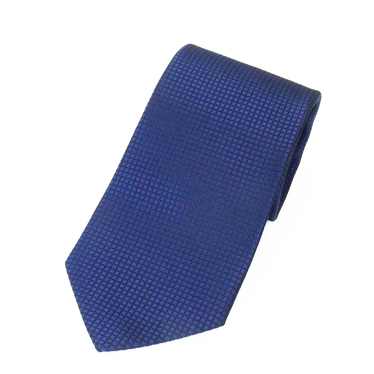 京都西陣織 ネクタイ シルク100% 青紺/マイクロチェック メール便OK NJ-MC03拍卖