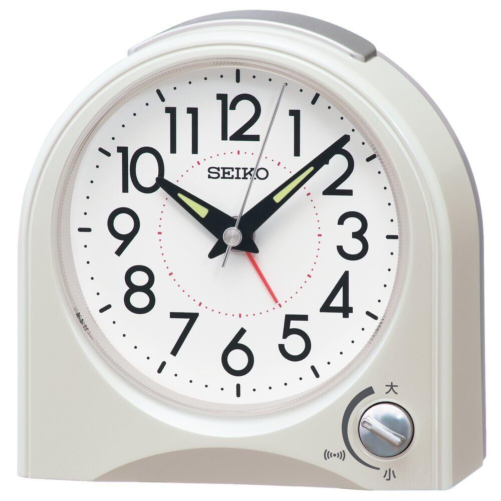 セイコークロック(Seiko Clock) 目覚まし時計 置き時計 アナログ 白パール 115×115×55mm KR520W拍卖