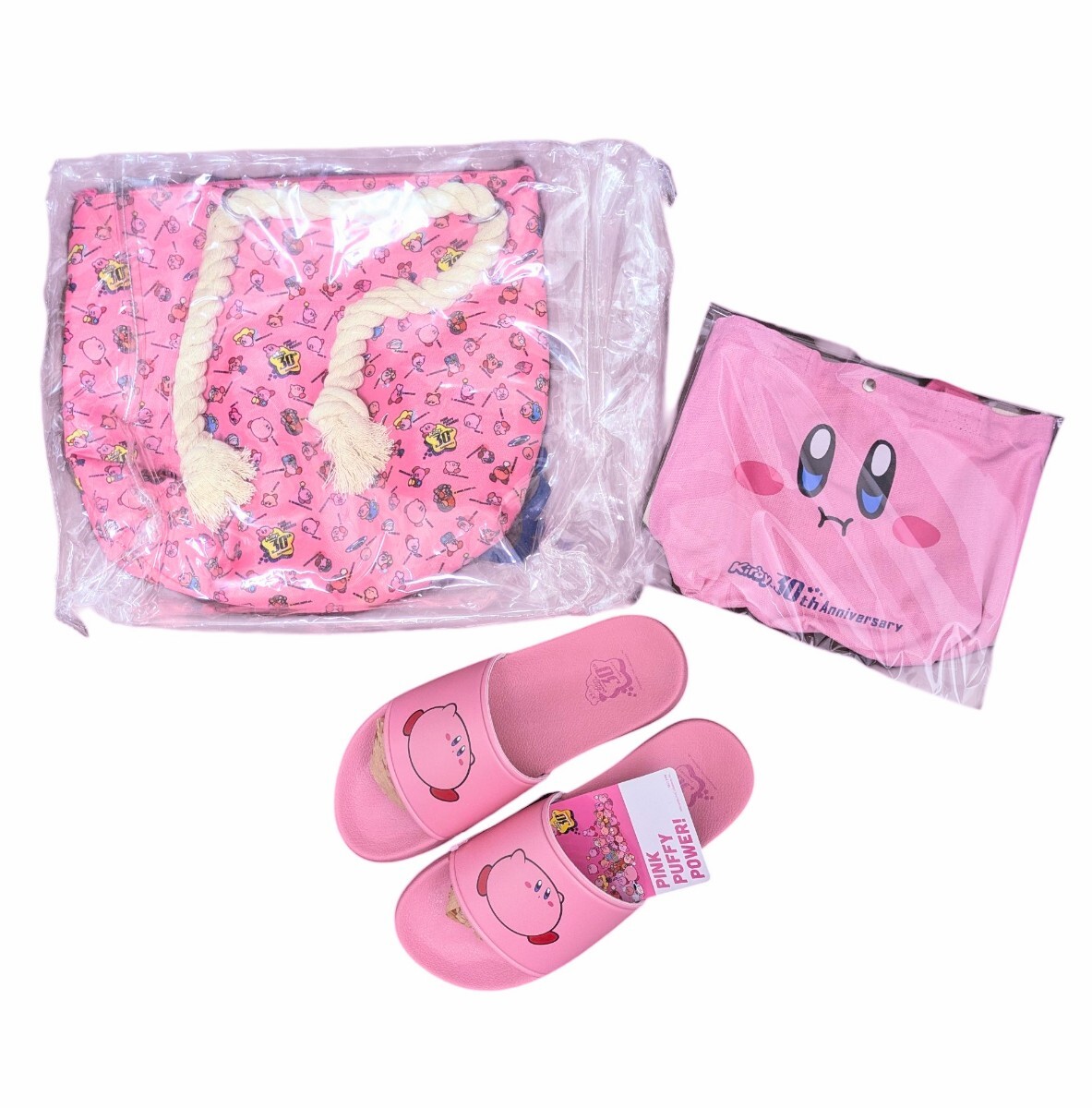 【新品・未使用】Kirby 星のカービィ Kirby's Dream Land 3点セット 30th Anniversary 30周年記念品 トートバッグ サンダル 拍卖