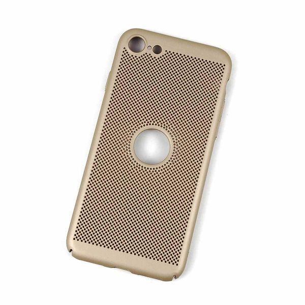 iPhone SE 2/SE 3用 メッシュ放熱カバー ハードケース 側面フル保護 ストラップ対応 ゴールド拍卖