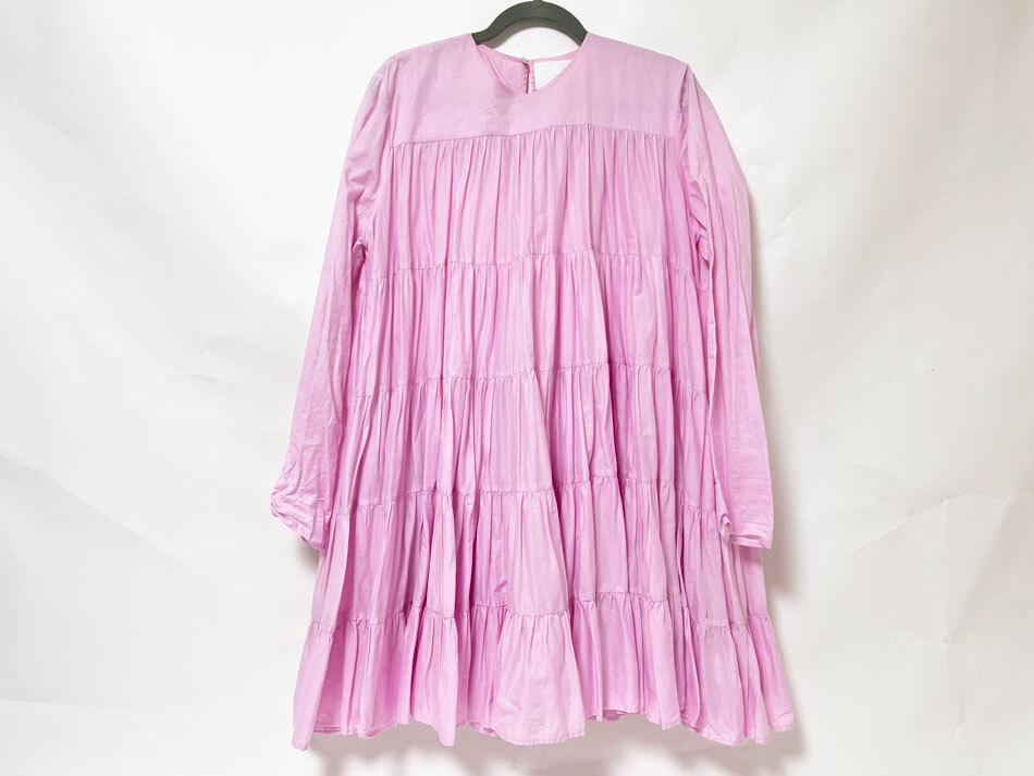 Merlette マーレット SOLIMAN ソリマン ティアードワンピース ピンク コットン ミディアム拍卖