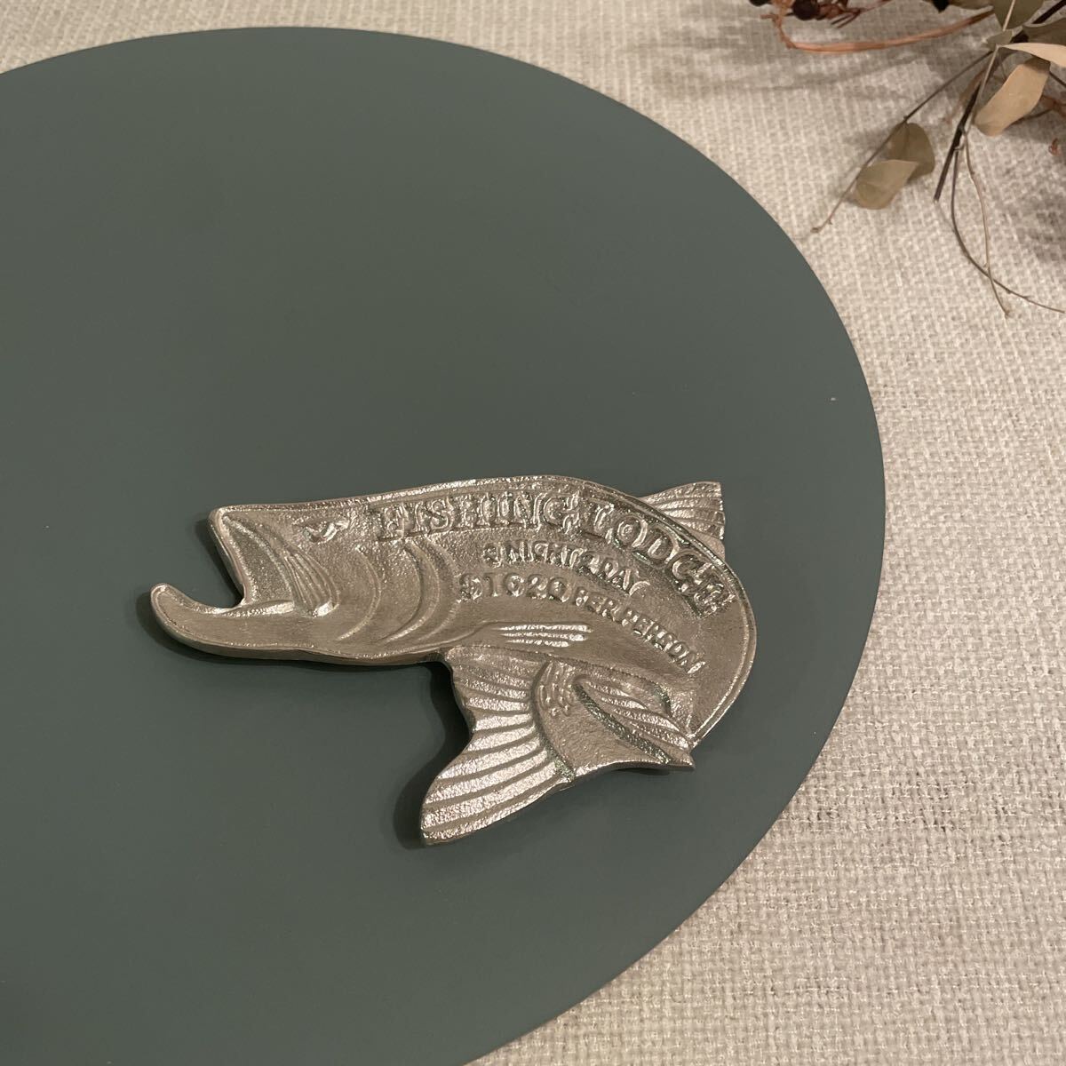 フィッシュトレイ アクセサリー トレー インテリア 雑貨 シルバー 小皿 レトロ 未使用 美品 インダストリアル 置物拍卖