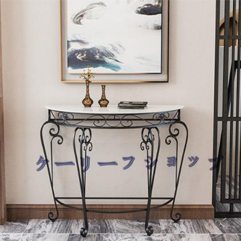 【ケーリーフショップ】サイドテーブル コンソールテーブル 玄関テーブル 花台 電話台 アンティーク調デザイン ブラック 67*30*70拍卖