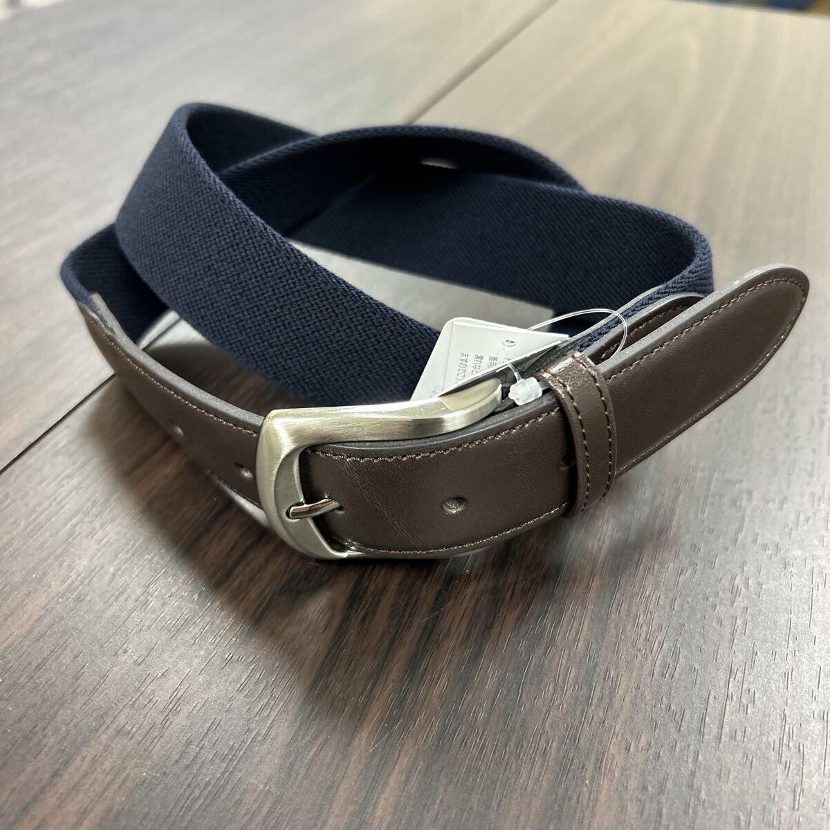 日本製カジュアルベルト ネイビー×ブラウン(39×29) Msize拍卖